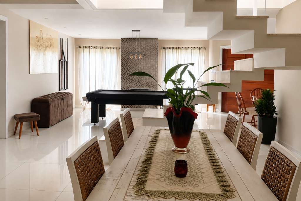 Casa organizada com cronograma de limpeza simples e possível