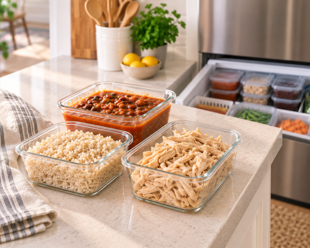 Como congelar comida pronta em porções separadas em recipientes