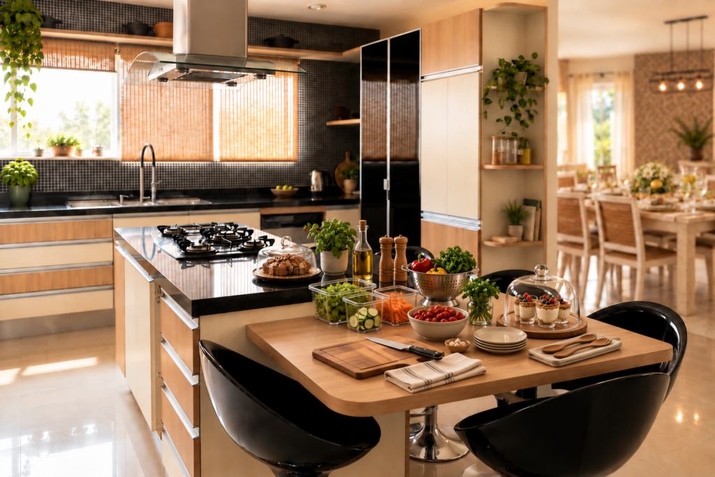 Preparação antecipada de ingredientes para almoço especial em casa