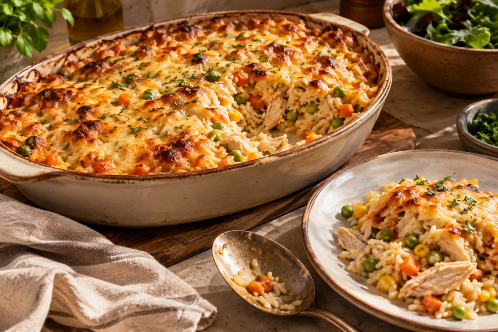 Como aproveitar sobras de comida transformando arroz frango e legumes em uma nova receita
