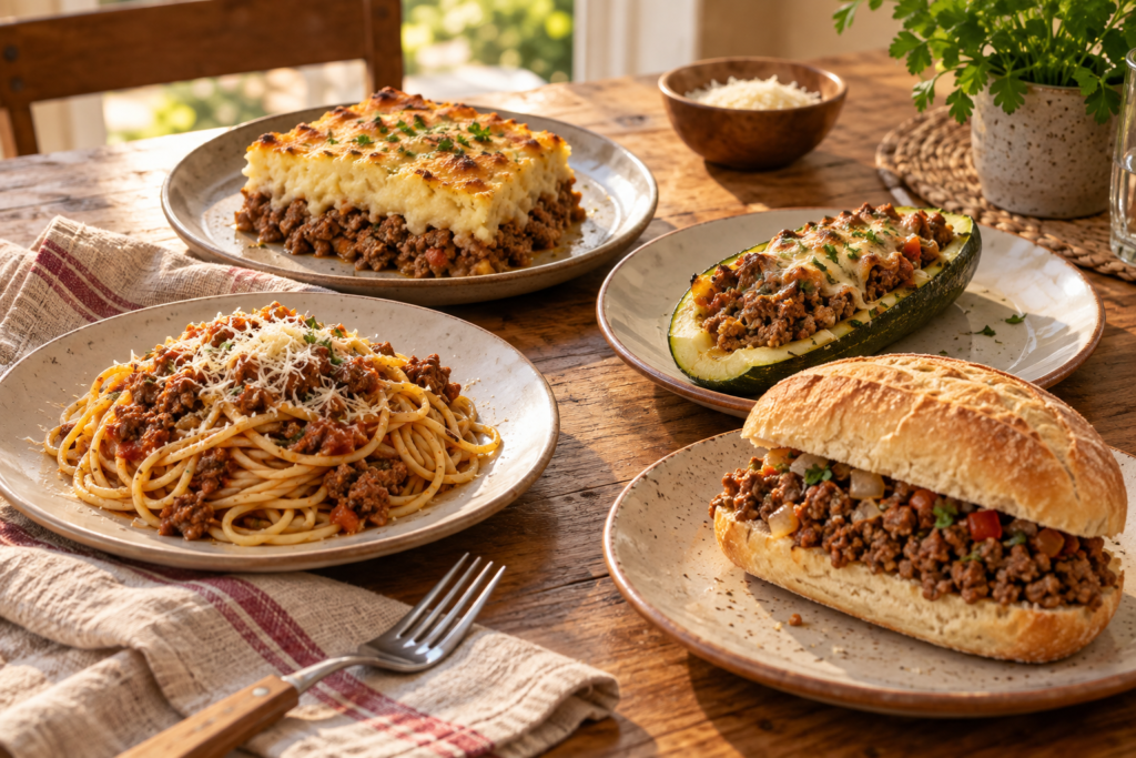 Receitas fáceis com carne moída para variar almoço e jantar